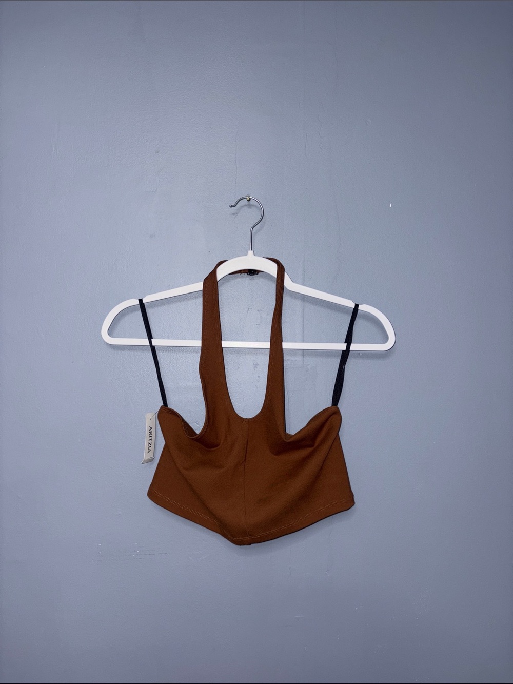 Aritzia • Brown Halter Crop TankTop (NWT)
